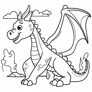 Dragon Fantasy Scene Coloring Page 33291-17508