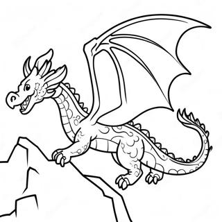 Majestic Dragon Flying Over Mountains Coloring Page 33292-17509