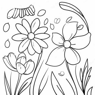 Spring Flowers Coloring Page 3329-2706