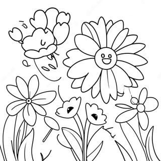 Spring Flowers Coloring Page 3329-2708