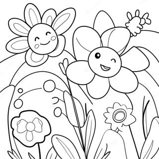 Colorful Spring Flowers Coloring Page 3330-2710