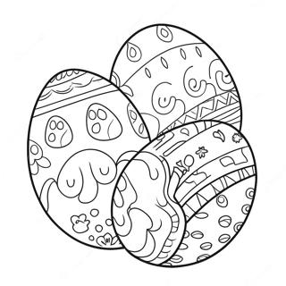 Colorful Easter Eggs Coloring Page 33322-17536