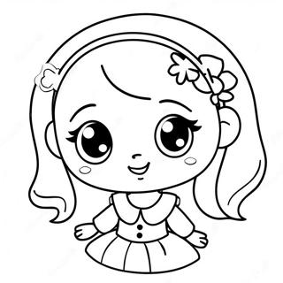 Cute Chibi Girl With Big Eyes Coloring Page 33332-17543