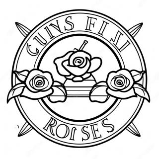 Guns And Roses Logo Coloring Page 33341-17546