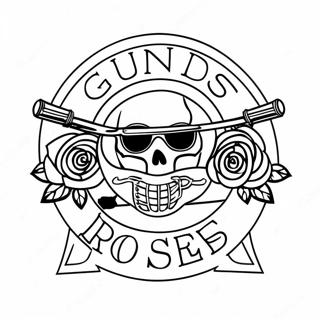 Guns And Roses Logo Coloring Page 33341-17547