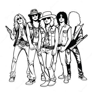 Guns And Roses Band Members Coloring Page 33342-17550