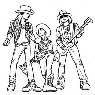 Guns And Roses Band Members Coloring Page 33342-17552