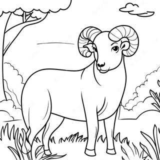 Majestic Rams In Nature Coloring Page 33352-17558