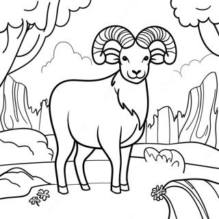 Majestic Rams In Nature Coloring Page 33352-17560