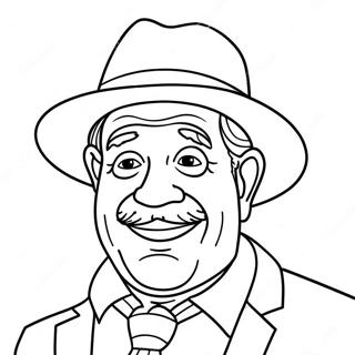 Funny Uncle With A Hat Coloring Page 33382-17581