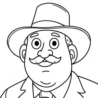 Funny Uncle With A Hat Coloring Page 33382-17583