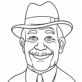 Funny Uncle With A Hat Coloring Page 33382-17584