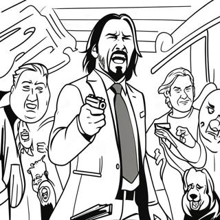 John Wick In Action Coloring Page 33402-17599