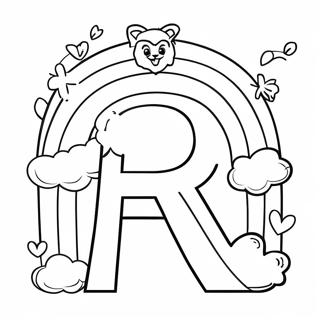 Rainbow Letter R Coloring Page 3340-2717