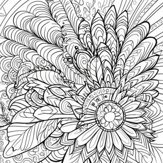 Colorful Turkey Feather Mandala Coloring Page 33412-17605