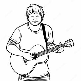 Ed Sheeran With Guitar Coloring Page 33422-17613