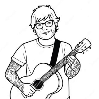 Ed Sheeran With Guitar Coloring Page 33422-17615