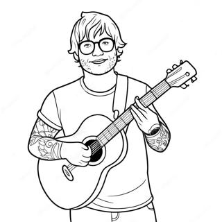 Ed Sheeran With Guitar Coloring Page 33422-17616