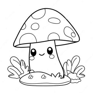 Cute Mushroom Coloring Pages