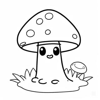 Cute Mushroom Coloring Page 33441-17626