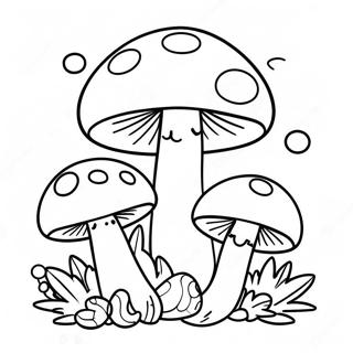 Happy Mushroom Family Coloring Page 33442-17629