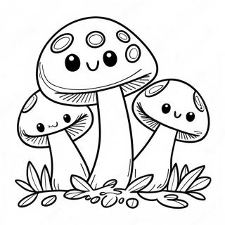 Happy Mushroom Family Coloring Page 33442-17630