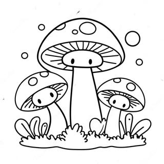 Happy Mushroom Family Coloring Page 33442-17632