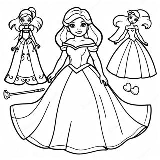 Disney Princess Paper Doll Coloring Page 33451-17634