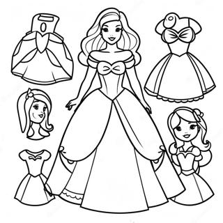 Disney Princess Paper Doll Coloring Page 33451-17636