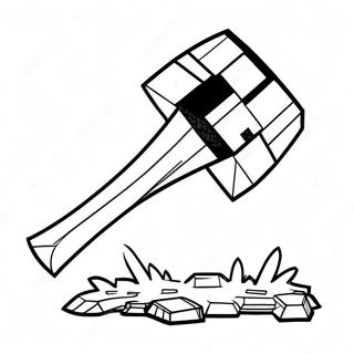 Minecraft Axe Coloring Pages