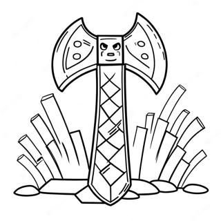 Minecraft Axe Coloring Page 33481-17658