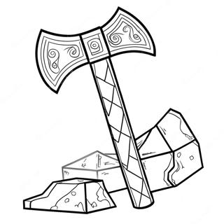 Minecraft Axe Coloring Page 33481-17660