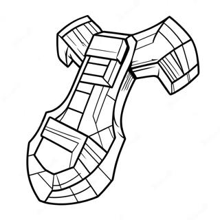 Minecraft Diamond Axe Coloring Page 33482-17661