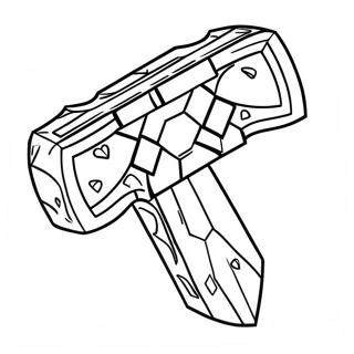 Minecraft Diamond Axe Coloring Page 33482-17664