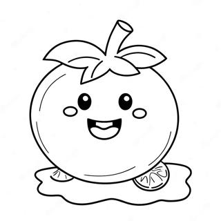 Cute Tomato Character Coloring Page 33492-17670