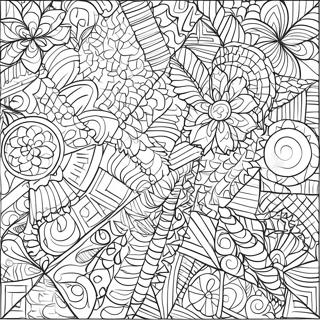 Colorful Geometric Quilt Patterns Coloring Page 3350-2727