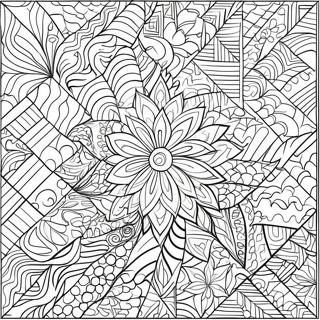 Colorful Geometric Quilt Patterns Coloring Page 3350-2728