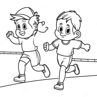 Exciting Relay Race Coloring Page 33572-17733