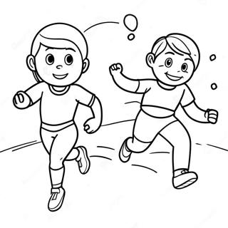 Exciting Relay Race Coloring Page 33572-17735