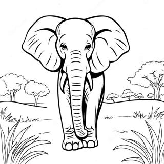 Majestic Elephant In The Savanna Coloring Page 33582-17742