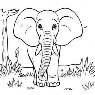 Majestic Elephant In The Savanna Coloring Page 33582-17744