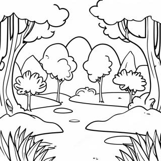 Green Nature Scene Coloring Page 33591-17747