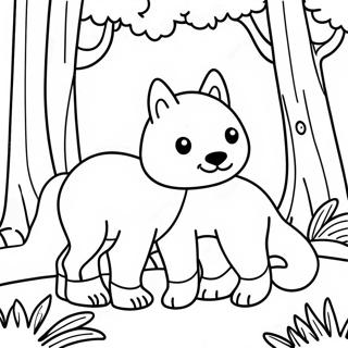 Vibrant Green Forest Animals Coloring Page 33592-17751