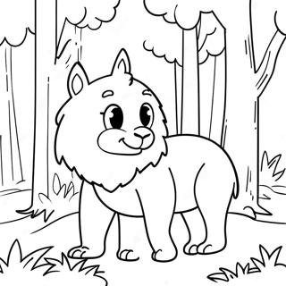 Vibrant Green Forest Animals Coloring Page 33592-17752