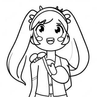 Hatsune Miku Singing Coloring Page 33642-17789