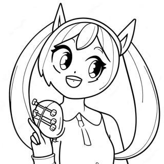 Hatsune Miku Singing Coloring Page 33642-17790