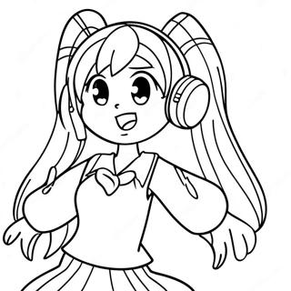 Hatsune Miku Singing Coloring Page 33642-17791