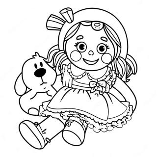 Raggedy Ann With Her Doll Coloring Page 33672-17813