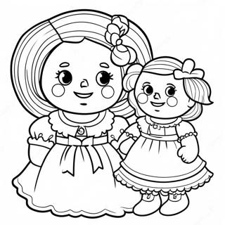 Raggedy Ann With Her Doll Coloring Page 33672-17814