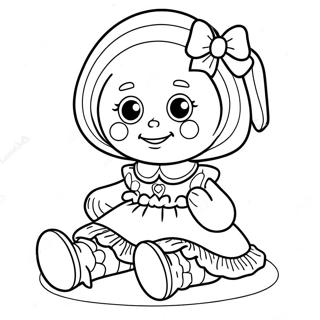 Raggedy Ann With Her Doll Coloring Page 33672-17815